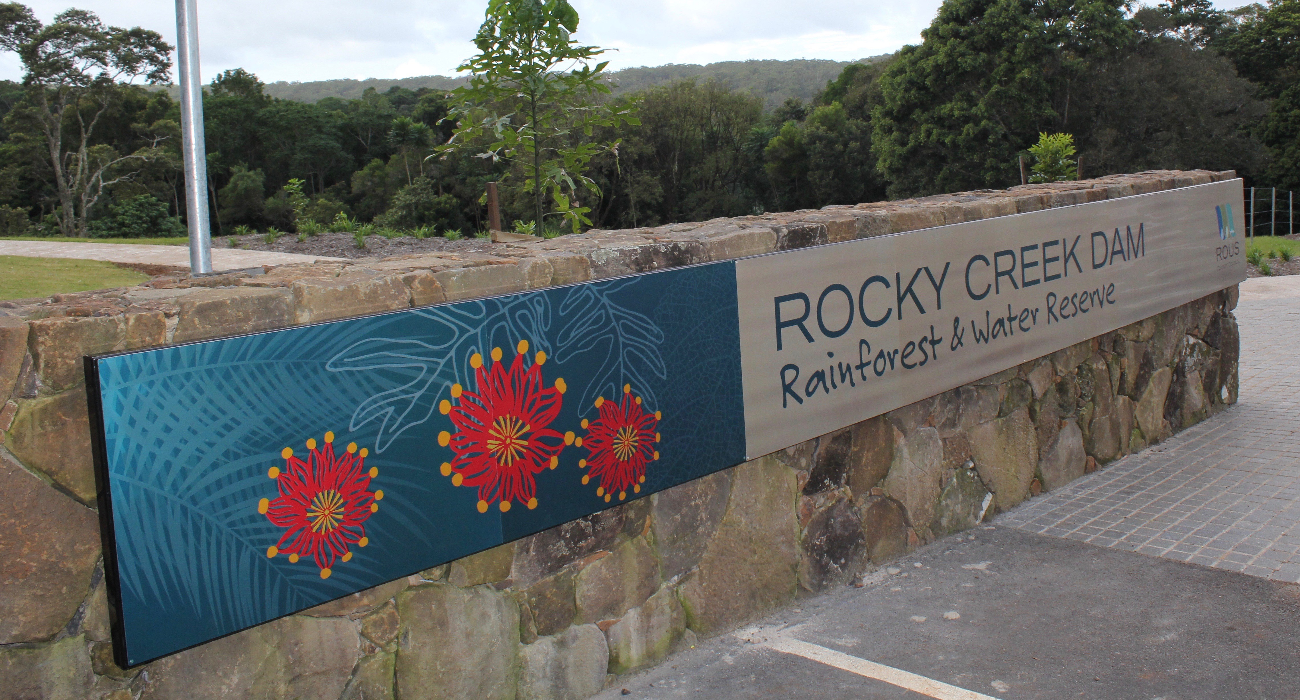 Rocky Creek Dam Entrance Sign